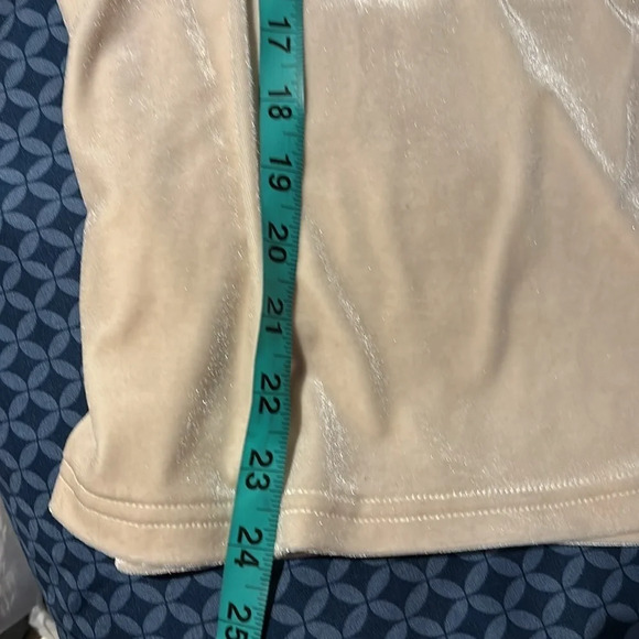 Monte Carlo shiny velvet high neck long sleeve  top Sz L - Picture 5 of 11